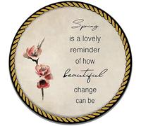 Round Metal Tin Sign How Beautiful Change Can Be Cherry Blossom Vintage Style Cherry Blossom Metal Sign Baby Pink Cherry Blossom Branch Poster Plaque Decor Bedroom Living Room Wall Art Sign 12x12 Inch