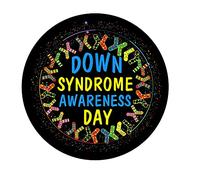 Round Metal Tin Sign ic Wall Decor Wall Plaque Down Syndrome Sign, Down Syndrome Awareness Sign,Suitable for Home Garden Kitchen Bar Cafe Restaurant Garage Wall Decor Retro Vintage 12x12 Inch