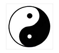 Round Metal Tin Sign ic Wall Decor - Yin Yang Suitable for Home and Kitchen Bar Man Cave Cafe Garage Wall Decor Retro Vintage 12x12 Inch