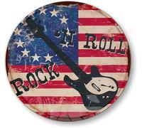Round Metal Tin Sign Plaque - Rock Roll Vintage Retro Metal Tin Signs Wall Decor Art Posters for Bar Diner Pub Man Cave, Funny Kitchen Decor Home Decoration Posters 8x8inch