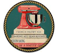 Round Metal Tin Sign Rustic Wall Decor Baking Because Murder Is Wrong Books, Art Print Poster, Indoor Home Decor Gift Suitable for Home and Kitchen Bar Cafe Garage Wall Decor Retro Vintage 12x12 Inch