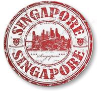 Round Metal Tin Sign Rustic Wall Decor Singapore Wreath Sign Wall Hanging Plaque Farmhouse Parlor Home Garden Porch Wall Decor 12x12inch