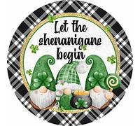 Round Metal Tin Signlet The Shenanigans Begin St. Patricks Day Gnomes Round Metal Sign Wall Decor Novelty Funny Garage Bar Kitchen Vintage Home Family Friend Gift Iron Painting 30cmx30cm