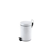 Round Metal White Pedal Bin 3Ltr (Each)