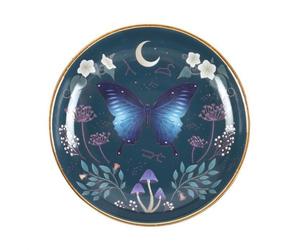 Round Midnight Moth Trinket Dish