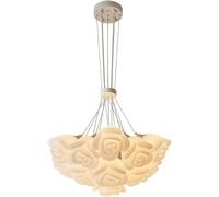 Round Milk Flower Shade Girls Room Chandelier Bedroom Beach Boho Coastal Chandelier Dining Room Ceiling Pendant Lamp, Pendant Light