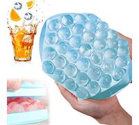 Round Mini Ice Cube Trays with Lid, 37 Small Grids Mini Ice Cube Moulds, Reusable Silicone Ice Cube Maker Moulds, Sphere Ice Making Mold for Chilling Cocktails, Whiskey, Coffee