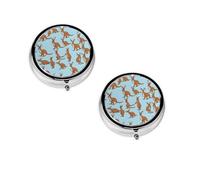 Round Mini Medicine Box Funny for Kangaroo Zoo, Three Spaces, Light and Portable