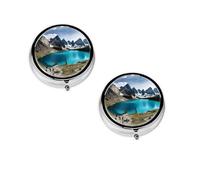 Round Mini Medicine Box Rocky Mountain, Three Spaces, Light and Portable