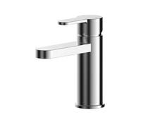 Round Mini Mono Basin Mixer Tap Push Button Waste Chrome Balterley Silver One Size