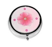 Round Mini Pill Box 3 Compartment Small Pill Box Blooming Carnations Colorful Printed Travel Pill Box Portable