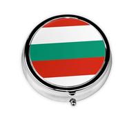 Round Mini Pill Box 3 Compartment Small Pill Box Bulgarian Flag Colorful Printed Travel Pill Box Portable