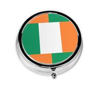 Round Mini Pill Box 3 Compartment Small Pill Box Irish Flag Colorful Printed Travel Pill Box Portable