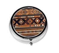 Round mini Pill Box WZYWHJ African National Patterns Prints Small and Portable with partitions for Medicine Storage for Travel and Daily use