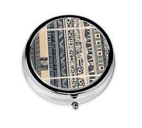 Round mini Pill Box WZYWHJ African Peoples Illustration Printing Small and Portable with partitions for Medicine Storage for Travel and Daily use