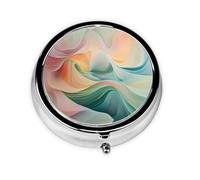 Round mini Pill Box WZYWHJ Aurora Fluid Prints Small and Portable with partitions for Medicine Storage for Travel and Daily use