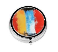 Round mini Pill Box WZYWHJ Brushstroke Banner Prints Small and Portable with partitions for Medicine Storage for Travel and Daily use