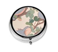 Round mini Pill Box WZYWHJ Cartoon Koala Prints Small and Portable with partitions for Medicine Storage for Travel and Daily use