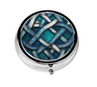 Round mini Pill Box WZYWHJ Colorful Celtic Knot Pattern Small and Portable with partitions for Medicine Storage for Travel and Daily use