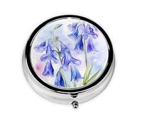 Round mini Pill Box WZYWHJ Lily of The Valley Printing Small and Portable with partitions for Medicine Storage for Travel and Daily use
