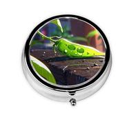 Round mini Pill Box WZYWHJ Magic peas Picture Small and Portable with partitions for Medicine Storage for Travel and Daily use