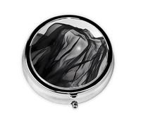 Round mini Pill Box WZYWHJ Mercury Veil Picture Small and Portable with partitions for Medicine Storage for Travel and Daily use