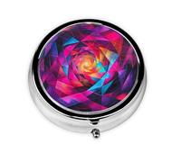 Round mini Pill Box WZYWHJ Neon Cube Combination Picture Small and Portable with partitions for Medicine Storage for Travel and Daily use