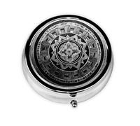 Round mini Pill Box WZYWHJ Quantum Ring Pattern Small and Portable with partitions for Medicine Storage for Travel and Daily use