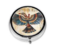 Round mini Pill Box WZYWHJ Strange Pattern Picture Small and Portable with partitions for Medicine Storage for Travel and Daily use