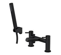Round Minimalist Bath Shower Mixer Tap with Shower Kit - Matt Black - Balterley