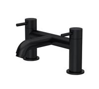 Balterley Bath Filler Tap, Deck Mounted Bathroom Tap Mixer Filler with Dual Lever Handles, Round Body Bathroom Taps, Curve Spout Waterfall Bath Mixer Taps - 228 x 150 x 119 mm (Matt Black)