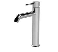 Round Minimalist Tall Mono Basin Mixer Tap - Chrome