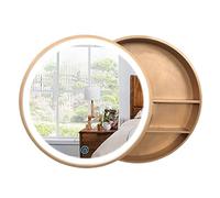 Round Mirror Cabinet with Push-Pull Design, Space-Saving Sto for Bathroom, Bedroom & Living Room, Ele nizer Solut