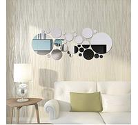 Round Mirror Wall Stickers, Removable Acrylic Mirror Setting Wall Sticker Decal, 56Pcs DIY Self Adhesive Circle Mirrors Plastic Walls Tile Sticker Home Walls Decoration for Living Room Bedroom Hallway