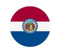 Round Missouri State Flag Pattern Magnets 2.2 in - Acrylicï¼Œ Strong & Non Scratch for Fridge,Locker,Office & Kitchen Deco