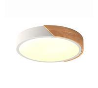 round Modern Ceiling Light,Led Simple Modern Remote Control Ultra-Thinaron Ceiling Lamp,Dimmable Frosted Pmma Shade Ceiling Light Fixture,For Bedroom Stairway Entryway Flush Mo-Three-Color Light C/War