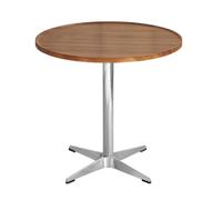 Round Modern Solid Wood Dining Table With Crossed Metal Base, Brown Wood Small Table Dining Furniture For Office Small Coffee Table For 2-4 Living Room, Bar, Circle Bistro Tables(Size:60x77cm,Color:A)