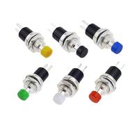 Round Momentary Push Button Switch Press The Self-Reset PBS-110 7mm Normally Open Closed 1NO1NC 6Pcs(Random color,1NO)