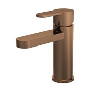 Round Mono Basin Mixer Tap with Push Waste Brushed Bronze Balterley Brown One Size
