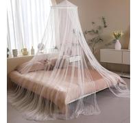 Round Mosquito Net For Bed, Mosquito Net Travel Hanging for Single King Size Beds Baby Crib Great with Fine Mesh for Travel, Camping and Canopy At Home (White)