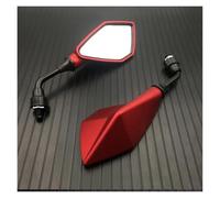 Round Motorcycle Mirrors 2Pcs Pair Motorcycle Rearview Mirror Modified Accessories For Scooter Off-road Vehicle Rearview Mirrors Back(Red)