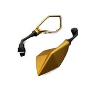 Round Motorcycle Mirrors 2Pcs Pair Motorcycle Rearview Mirror Modified Accessories For Scooter Off-road Vehicle Rearview Mirrors Back(Gold)