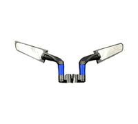 Round Motorcycle Mirrors For MT 03 07 09 R1R3R7 Motorcycle Stealth Winglets Mirror To Rotate Adjustable Mirrors(Blue)
