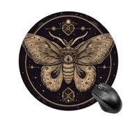Round Mouse Pad 7.8 Inch, Non-Slip Rubber Base Portable Mouse Mat Waterproof Durable Gaming Mousepads Mini Travel Moth Mousepad for Office Home Computer