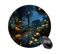 Round Mouse Pad 7.8 Inch, Non-Slip Rubber Base Portable Mouse Mat Waterproof Durable Gaming Mousepads Mini Travel Fireflies Mousepad for Office Home Computer