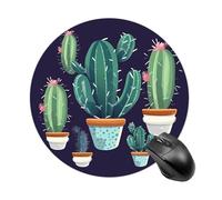 Round Mouse Pad 7.8 Inch, Non-Slip Rubber Base Portable Mouse Mat Waterproof Durable Gaming Mousepads Mini Travel Green Succulent Plant Mousepad for Office Home Computer