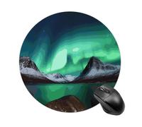 Round Mouse Pad 7.8 Inch, Non-Slip Rubber Base Portable Mouse Mat Waterproof Durable Gaming Mousepads Mini Travel Aurora Borealis Mousepad for Office Home Computer