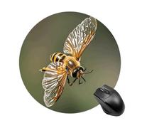 Round Mouse Pad 7.8 Inch, Non-Slip Rubber Base Portable Mouse Mat Waterproof Durable Gaming Mousepads Mini Travel Bee Flying Mousepad for Office Home Computer