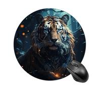 Round Mouse Pad 7.8 Inch, Non-Slip Rubber Base Portable Mouse Mat Waterproof Durable Gaming Mousepads Mini Travel Tiger Mousepad for Office Home Computer