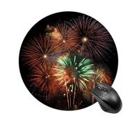 Round Mouse Pad 7.8 Inch, Non-Slip Rubber Base Portable Mouse Mat Waterproof Durable Gaming Mousepads Mini Travel Splendid Fireworks Mousepad for Office Home Computer